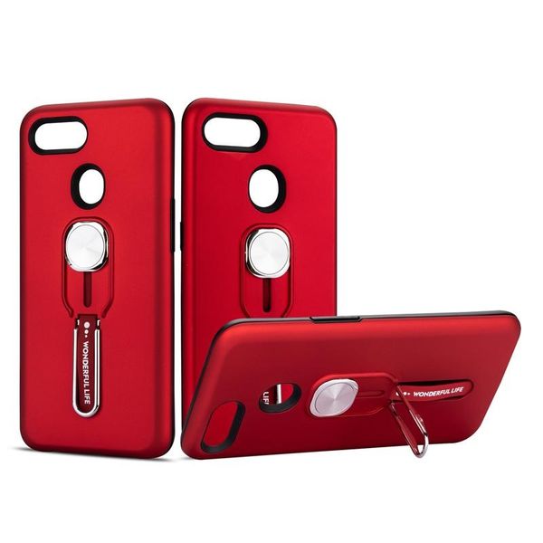

armor hybrid tpu pc defender shockproof phone case for oppo f9 finger loop stand cover with kickstand