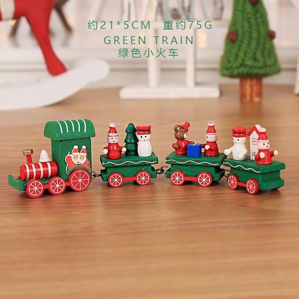 

10pcs wooden christmas train carriage wood ornament xmas home decoration kids room decor children gift toy 21x5cm