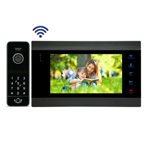 

video door phones wired wifi app mobile phone unlock intercom smart security doorbell system rfid code keypad camera