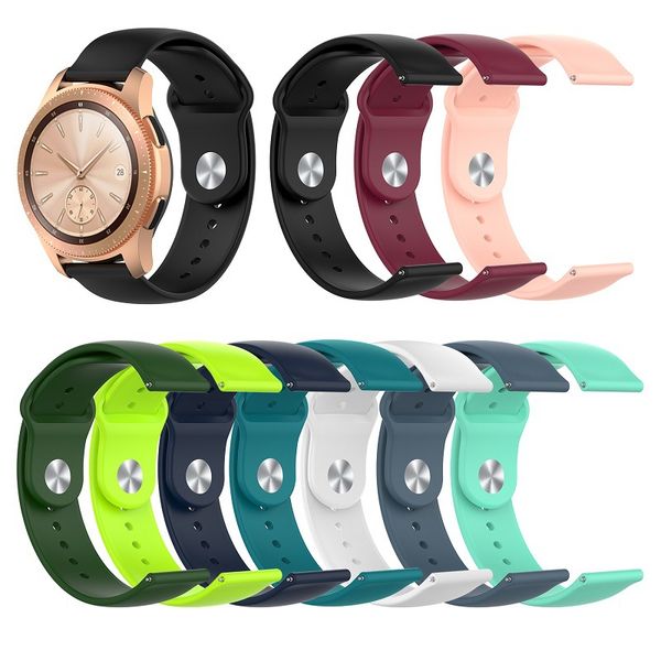 Bandas 18 milímetros 22 milímetros 20 milímetros de silicone alça para Samsung Galaxy relógio 3 Ativo 2 S3 para Amazfit GTR Huawei GT Garmin VivoActive 3 Xiaomi Assista 100P