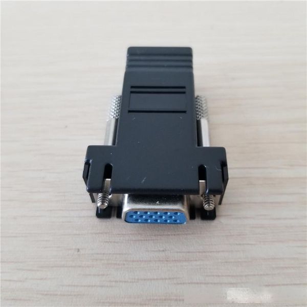 

10pcs/lot rj45 network adapter to vga convertor extender female to female connector plug