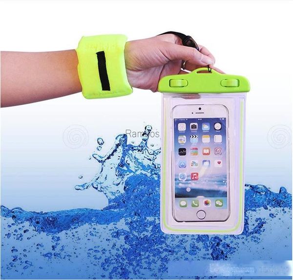 

universal waterproof case swimming mobile phone cover luminous bag pouch with lanyard for xiaomi note
