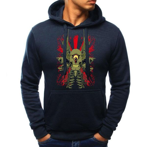 

jcchenfs 2018 new arrival skull print design autumn mens hooded sweatshirt fashion pullover hoodie male casual hoody, Black