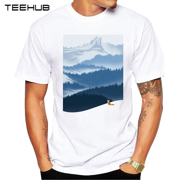 

new arrivals 2019 teehub cool men's fashion mountain spirit design t-shirt short sleeve o-neck hipster tee