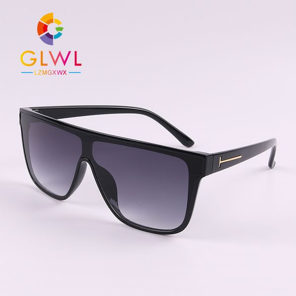 

square sunglasses woman flat sun glasses women vintage oversized shade female black frames eyeglasses fashion trend gafas, White;black