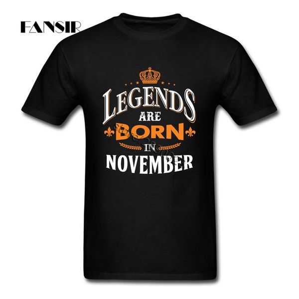 

2020 новый летний tshirt человек с коротким рукавом хлопок пользовательские легенды родились в ноябре семейный бренд одежды мужчины футболку