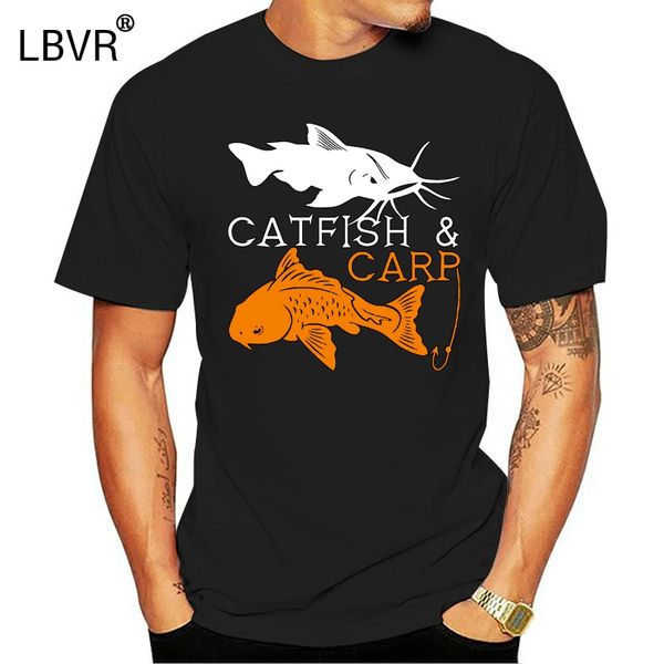 

new summer style printed cotton catfish & carp mens t-shirt fishing angler fly night fisherman bait basic tee shirt