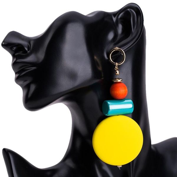 

dangle & chandelier resin long earrings fashion statement earring 2021 round geometric for women vacation boho jewelry, Silver