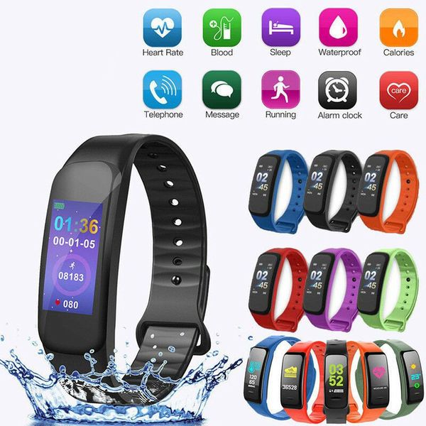 

smart wristband color screen bluetooth watch pedometer heart rate monitoring sports smart wristband wristwatchs multi-function multi-color w, Slivery;brown