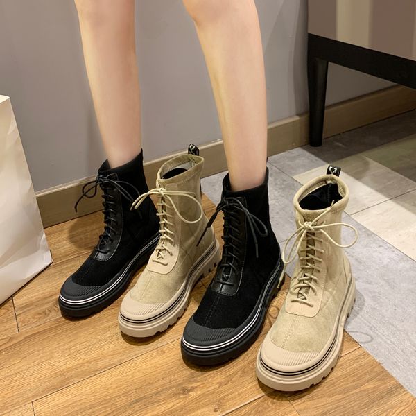 

woman flat boots boots-women women's rubber shoes rain round toe luxury designer booties ladies low mid calf 2020 mid-calf, Black