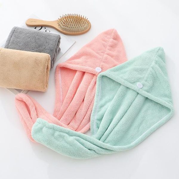 

hair drying hats microfiber quick dry towel high density coral fleece magic super absorbent dry hair towel turban wrap hat spa cap christmas