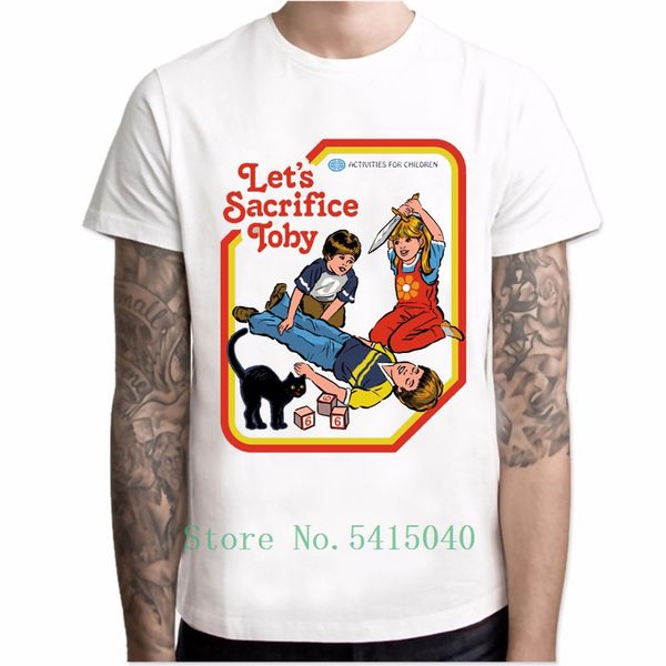 

men shirt printed let's sacrifice toby t shirt men funny short sleeves t-shirt demons horror devil worship satanism