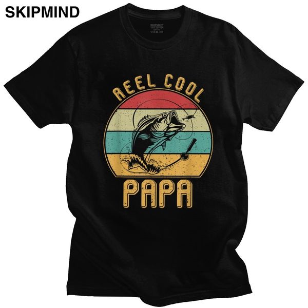 

personality tshirt men reel cool papa fishing t shirt father's day gifts short sleeve soft cotton tee streetwear fish t-shirt