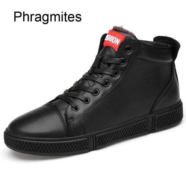 

phragmites european allmatch leather shoes small size 37-45 men boots 2020 four season white sneakers zapatos de hombre, Black