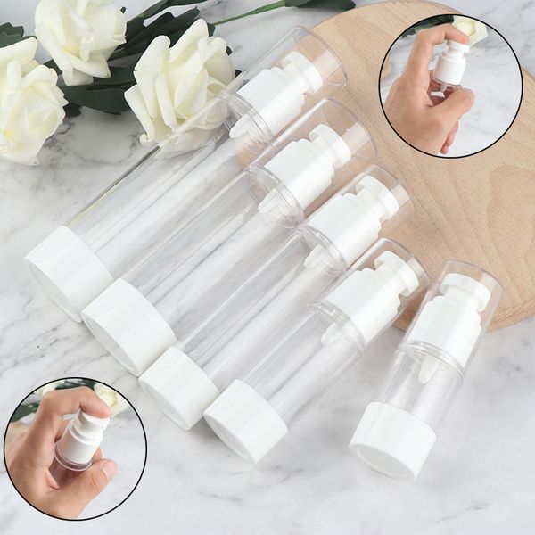 

storage bottles & jars plastic travel bottle refillable transparent airless pump perfume vacuum spray 15ml/30ml/50ml/80ml/100ml