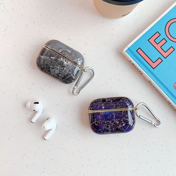 

fashiok new airpods pro case tpu for airpods case protective shell new electroplated marble tpu earphone case -1