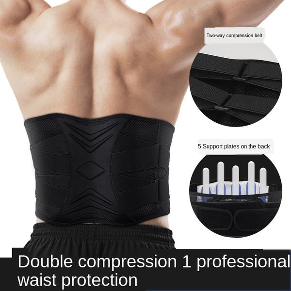 

waist protection lumbar back support belt therapy wrap sqaut belt for lower back pain relief fitness gear bodybuilding training, Black;gray