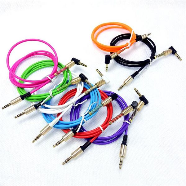 

3.5mm aluminum alloy aux cable 90Â° right angle audio cable radio dvd sound 1 m male to male auxiliary cables for cellphone