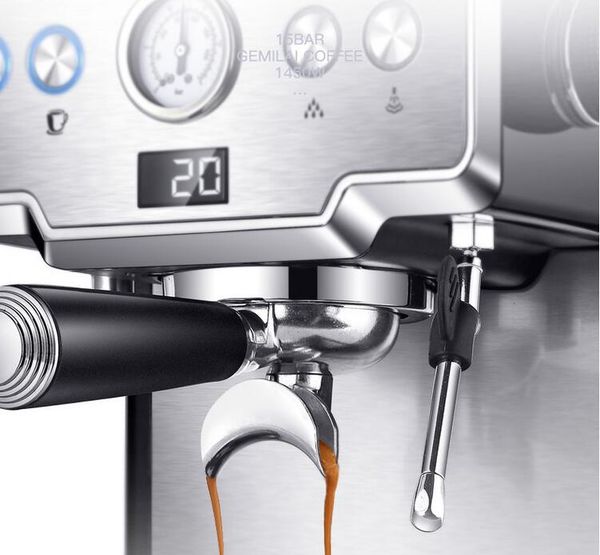 

coffee machine home italian semi-automatic 15bar pump steam type black esspress milk foamo cafe ing