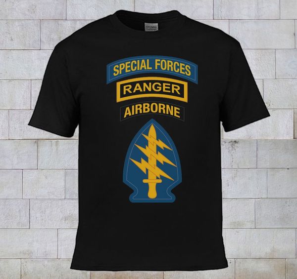 

2019 летняя мода hot sale мужчины o-образным вырезом футболка us army special forces airborne logo black design тенниска