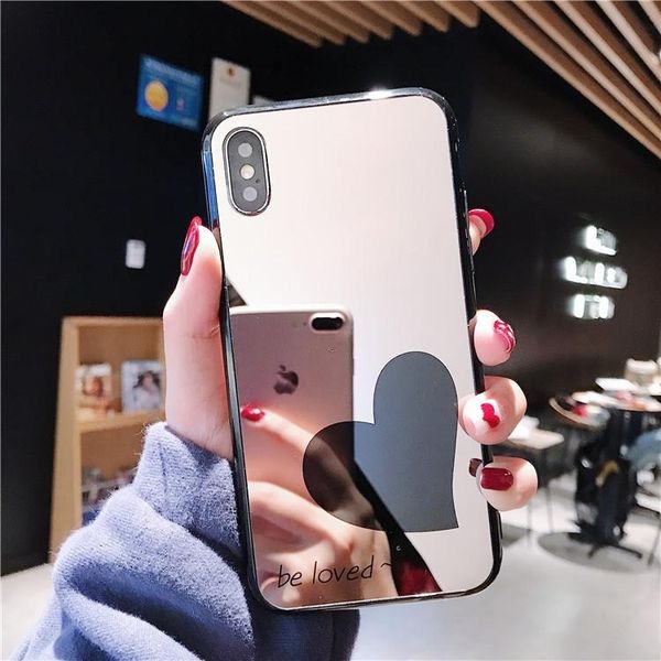 

love makeup mirror phone case for iphone11pro/max x xs max xr cover for iphone11 7 8 6 6s plus case