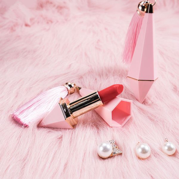 

storage bottles & jars 30/50pcs 12.1mm empty lipstick tube diy lip tubes makeuptools pink fringed diamond pendant design