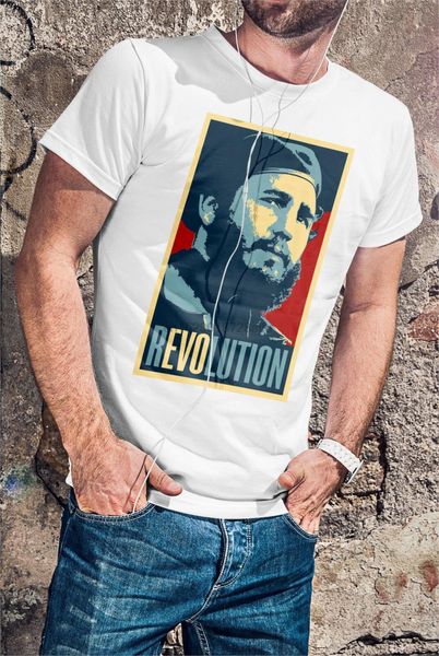 

fidel castro men white t-shirt cuba tribute havanna 1965 tee shirt