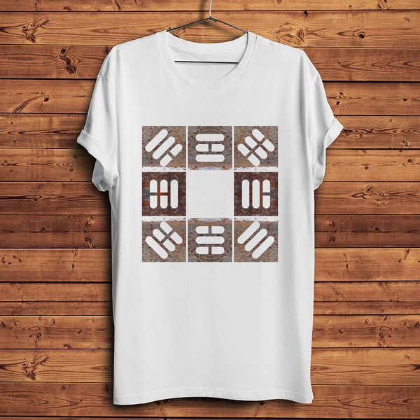 

the eight trigrams of taoism i ching vintage t shirt men white casual tshirt short sleeve streetwear chinese style tee