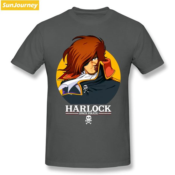 

vintage captain harlock cartoon t-shirt men big size o-neck cotton custom short sleeve t-shirt men