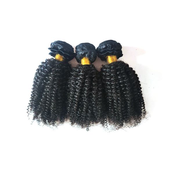

brazilian virgin hair extensions kinky curly 3 4 5bundles superior peruvian malaysian indian remy human hair weaves jerry curly hair weft, Black