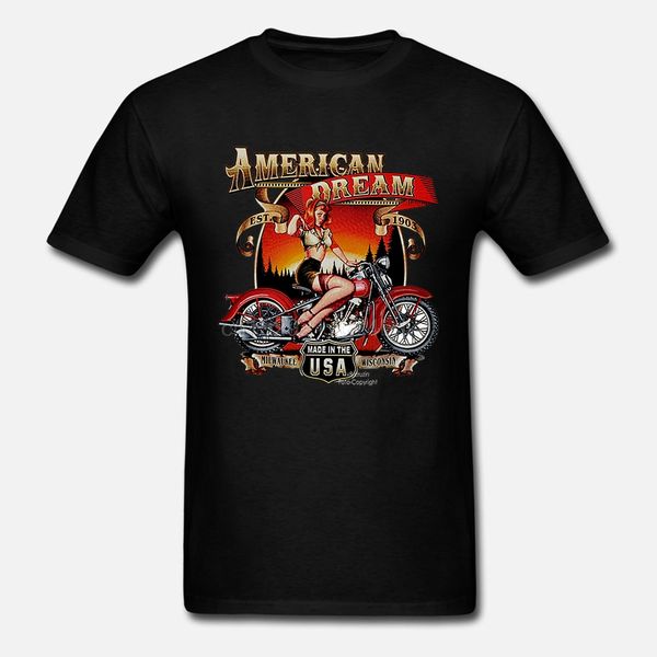 

motorrad biker pinup vintage motor t-shirt 4293 ls