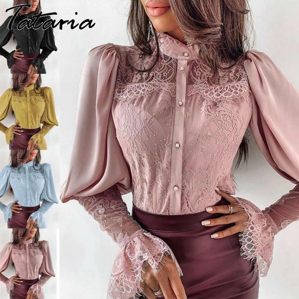 

1women blouses and lantern long sleeve black lace ruffle shirt loose ladies harajuku blouse female, White