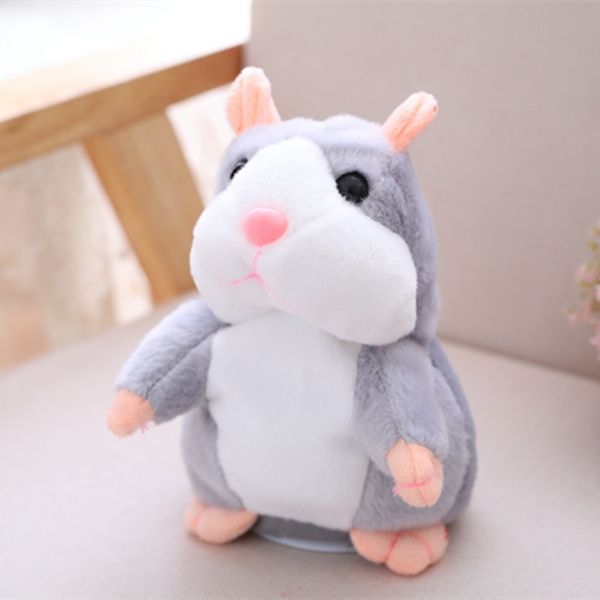 

18cm electric talking hamster plush toy, repeats what you say electronic pet mouse for kids and baby