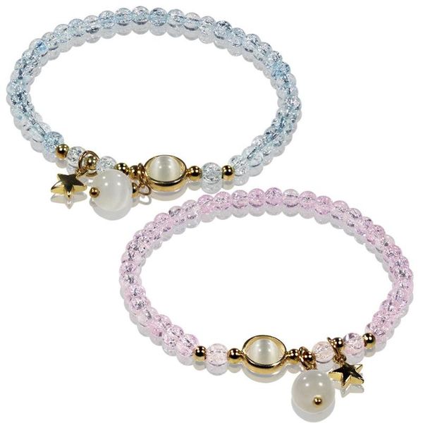 

4mm popcorn crystal stretch bracelet handmade beaded star charm women elastic bracelets wholesale tr1083, Black