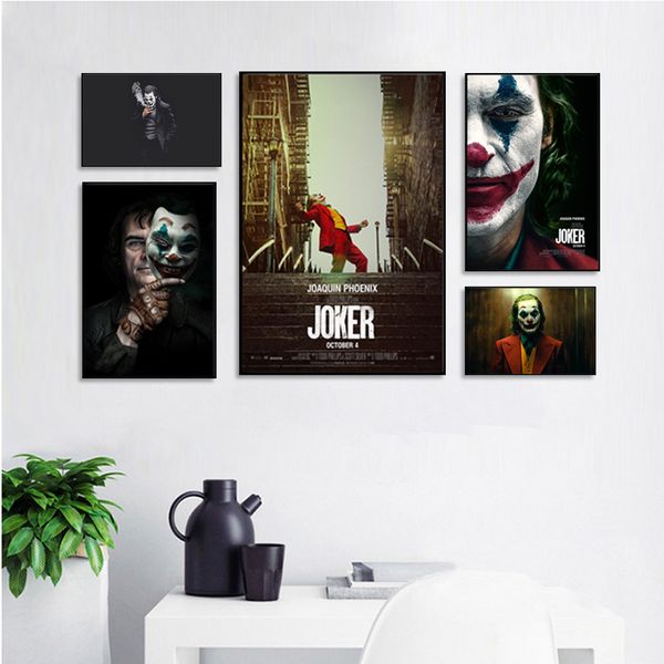 

joaquin phoenix movie wall art poster joker dc canvas painting vintage poster pictures cafe halloween home decoration
