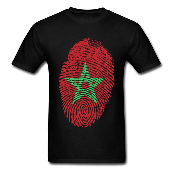 

марокко флаг fingerprint tshirt мужчины геометрическая t shirt лето группы одежда хлопок tshirt тис топы