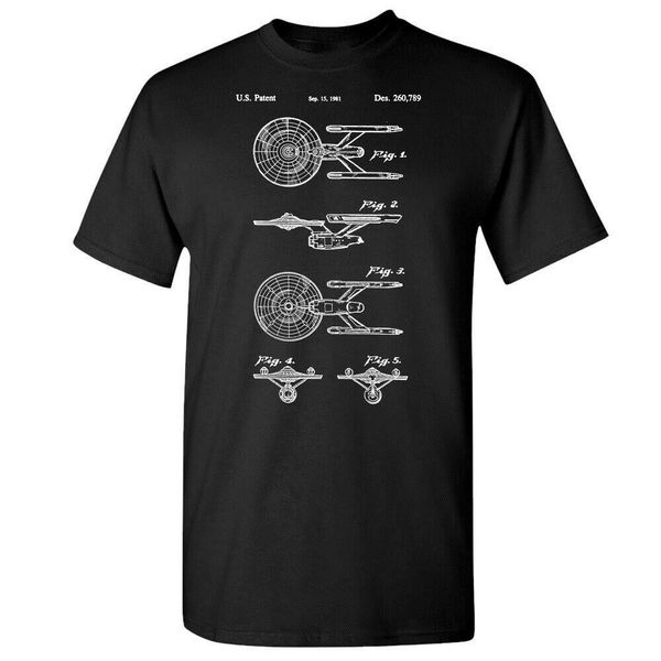 

uss enterprise ship shirt starf leet command uss enterprise blueprint patent gift summer cotton men cool shirt