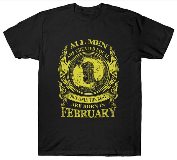 

2019 новый повседневный круто tee shirt рождения t shirt февралем рыбы настоящее подарок ​​знак зодиака горячие продажи футболки
