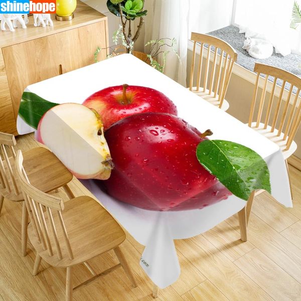 

customize tablecloth apple fruit oxford cloth dust-proof rectangular table cover for party home decor 100x140cm140x250cm