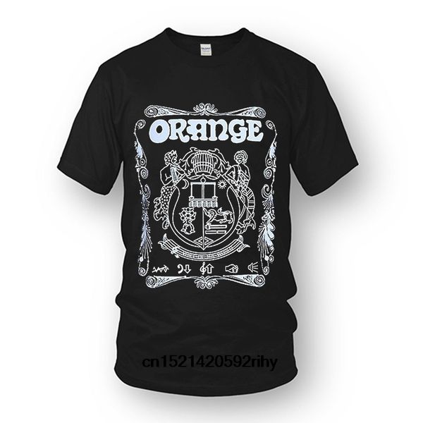 

loose cotton t-shirts for men cool t shirts orange amplifiers t-shirt black