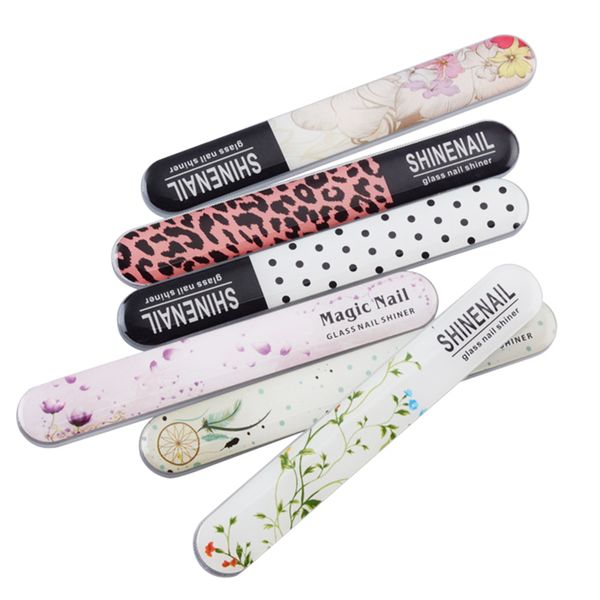 

nail files glass file 1pcs mini mainicure 9cm/3.54inch length durable crystal buffer pattern art decorations tools