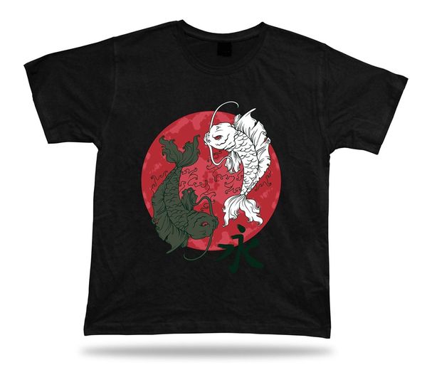 

koi yin yang chinese good bad balance special birthday gift vector tshirt design breathable tee shirt