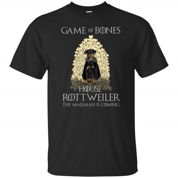 

got game of bones house rottweiler dog the mailman is coming thrones shirt