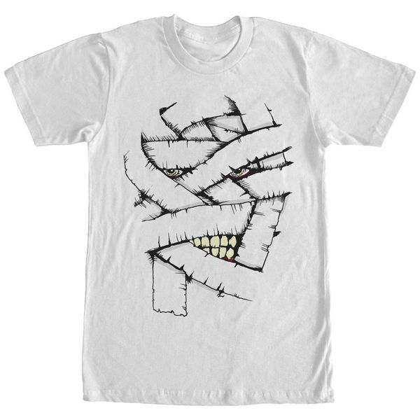 

2019 мода 100% хлопок футболки halloween mummy face mens graphic t shirt tee рубашки