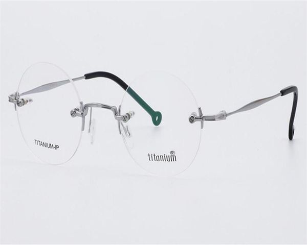 

mongoten round frame fashion rimless pure titanium retro aspheric lens eyewear silver gold presbyopia reading eyeglasses, White;black