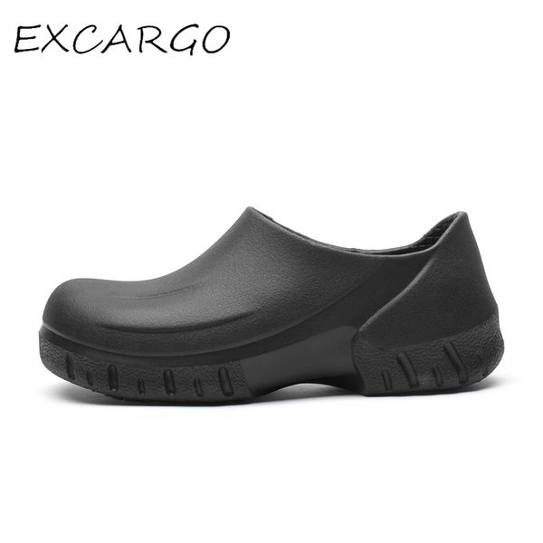 

rubber slip on causal men work ankle boots shoes round toe black solid shoes for men 2020 breathable non-slip male shoe