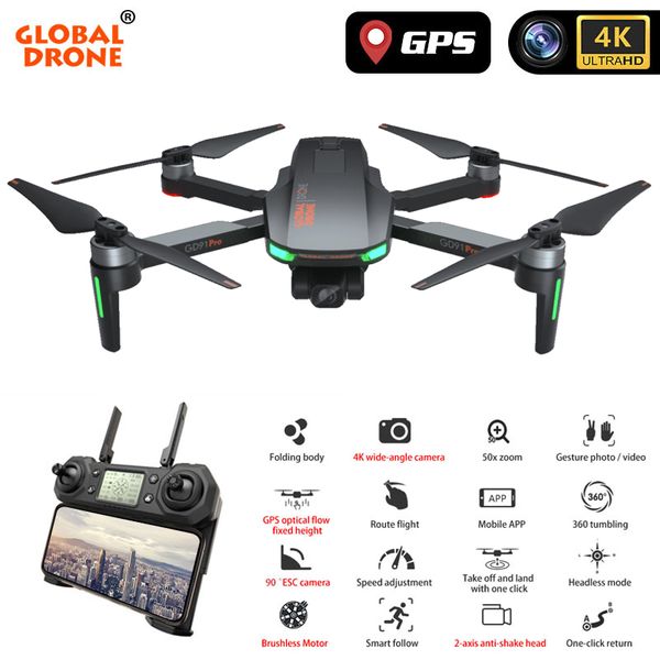 

drones quadrocopter 4k gps drone with camera 2-axis servo gimbal anti-shake rc helicopter auto return dronex pro 2021 vs e520s h117s