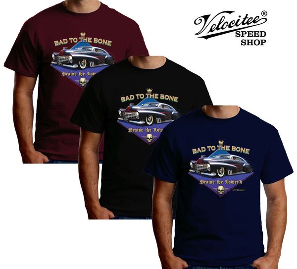 

2019 100% cotton mens t-shirt american rod bad to the bone mercury lowrider a21645 tee shirt