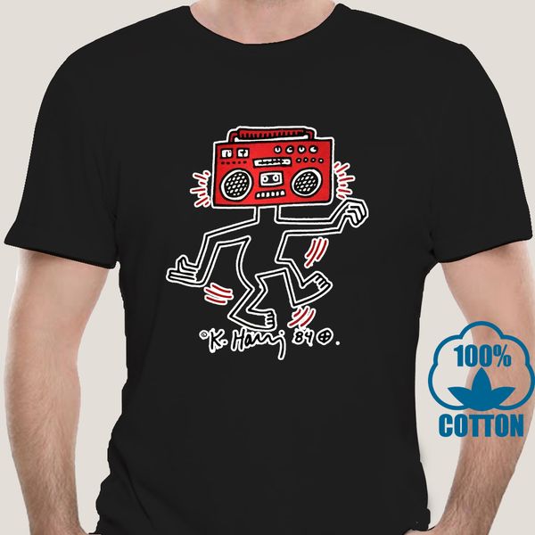 

3793a rare keith haring vintage pop shop dead stock radio head new t shirt