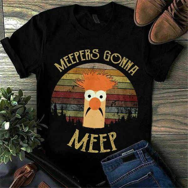 

meepers собираюсь meep маппет шоу beaker ретро черная футболка доктор бунзена honeyde harajuku смешной tee shirt